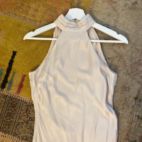 MESHKI Claire Satin Drape Back Maxi Dress - Bone SIZE XS - Picture 5 of 6